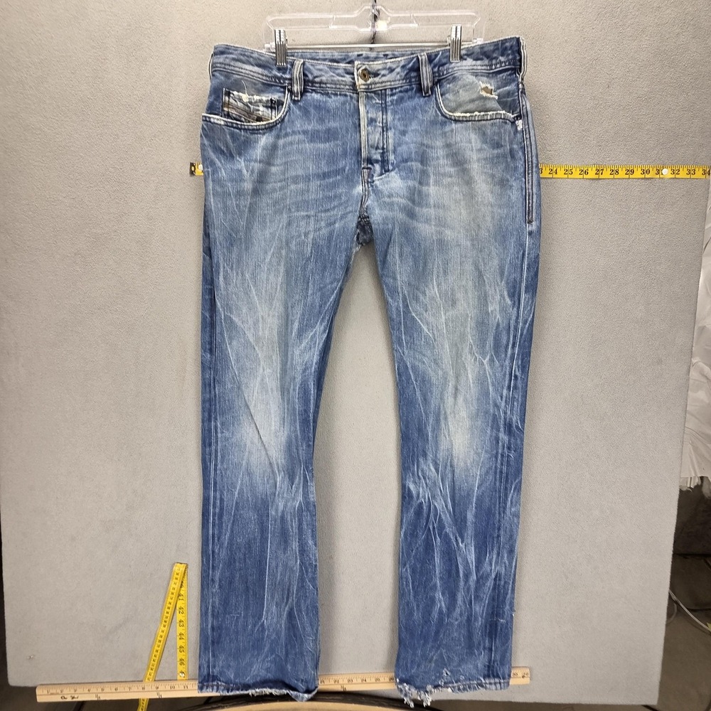 Diesel Jeans Mens 36x34 Blue Zatiny‎ Bootcut Button Fly Made In Italy 008C0